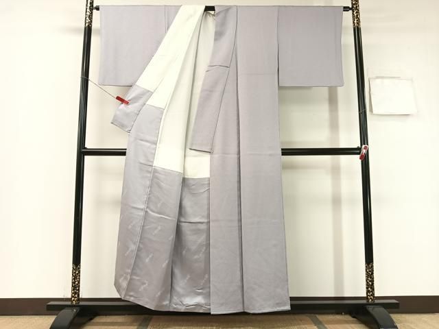 平和屋着物○二代目清次郎 色無地 紋意匠 藤色 正絹 逸品 CABB4894vp