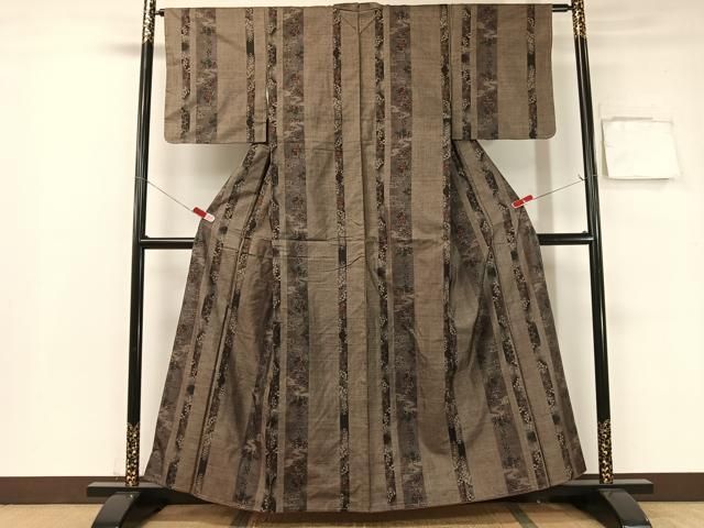 平和屋着物 本場大島紬 9マルキ 流水花間道 正絹 vp