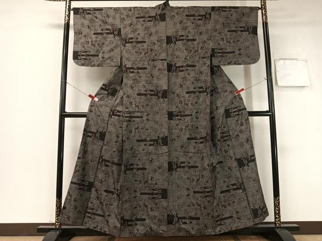 ☆平和島様☆専用出品商品です！ 平和屋着物○本場大島紬 9マルキ 霞枝花文 正絹 逸品 CABB4897vp