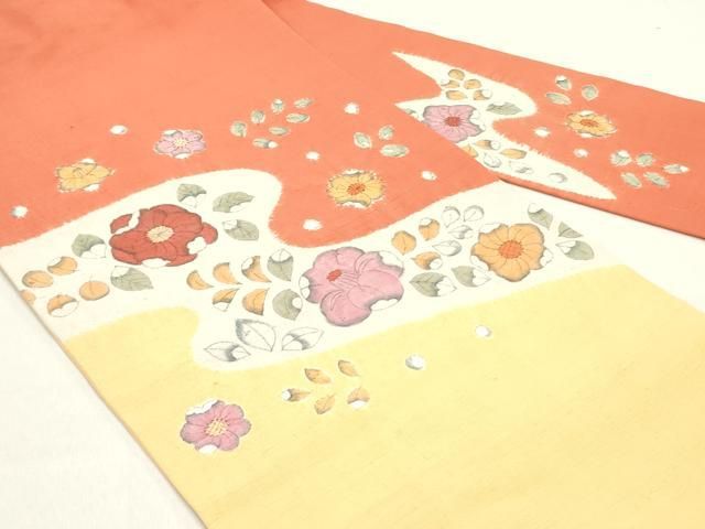 平和屋着物○九寸名古屋帯 紬地 絞り 辻が花 正絹 逸品 DAAZ3244ob