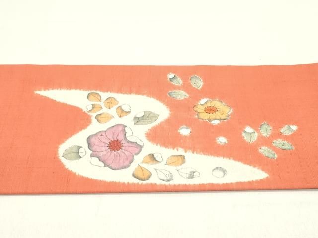 平和屋着物○九寸名古屋帯 紬地 絞り 辻が花 正絹 逸品 DAAZ3244ob