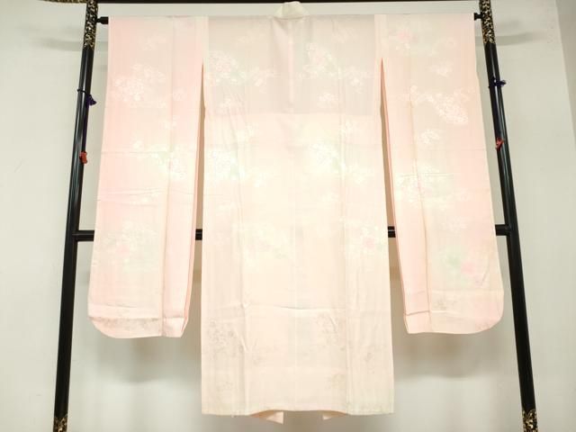 平和屋着物 振袖用長襦袢 無双仕立て 流水扇面草花地紋 暈し染め 鈴乃屋扱い 正絹 ud