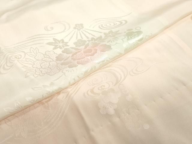  平和屋着物 振袖用長襦袢 無双仕立て 流水扇面草花地紋 暈し染め 鈴乃屋扱い 正絹 ud 長襦袢 長襦袢 半襦袢