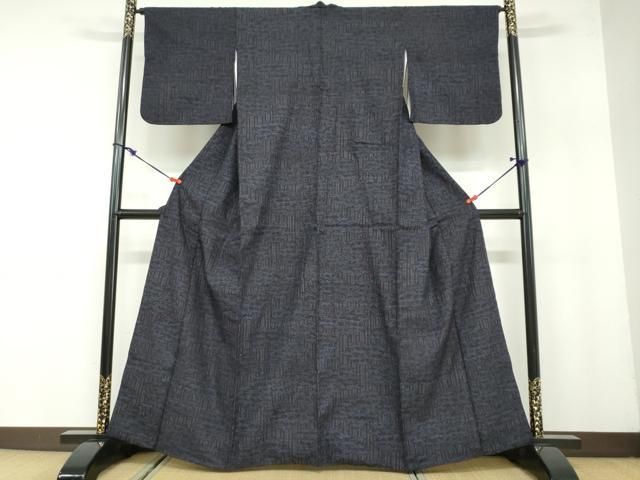 平和屋着物 本場結城紬 重要無形文化財 笹文 正絹 ud