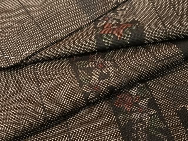 平和屋着物 本場大島紬 9マルキ 短冊花文 正絹 vp