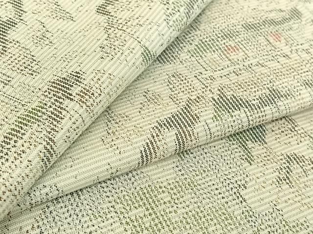 平和屋着物 上質な紬 白大島 単衣 風景文 正絹 jh