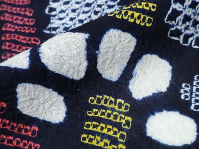  平和屋着物∴夏物 浴衣 有松鳴海絞り 霞竹花文綿 ng 浴衣単品 浴衣