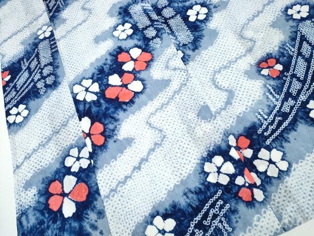 有松鳴海絞り 霞渡橋舞花文