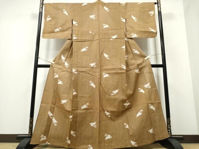 平和屋着物∴夏物 浴衣 跳兎 間道 綿 ng