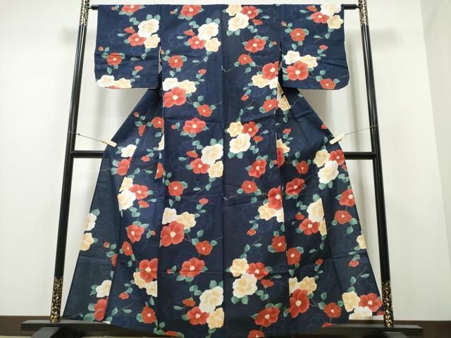 平和屋着物∴夏物 浴衣 椿 綿 ng