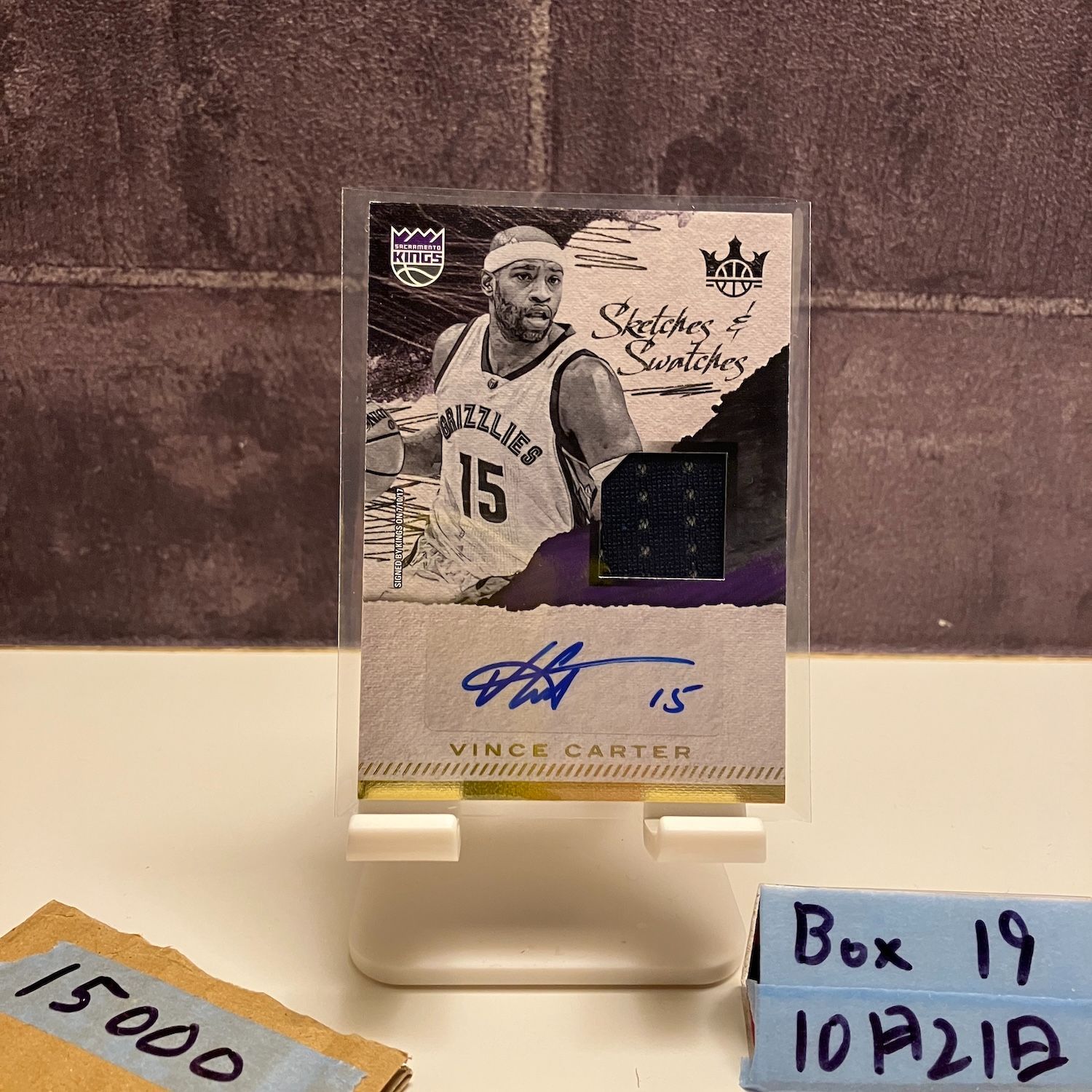 2017-18 Panini Vince Carter 120 169 直筆サインカード Sacramento Kings Court Sketches - Swatches ジャージ カード