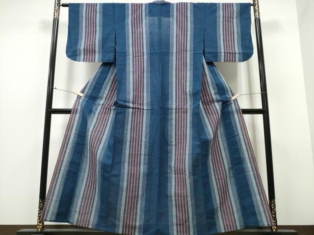 平和屋着物∴夏物 阿波しじら織 浴衣 間道 綿 ng