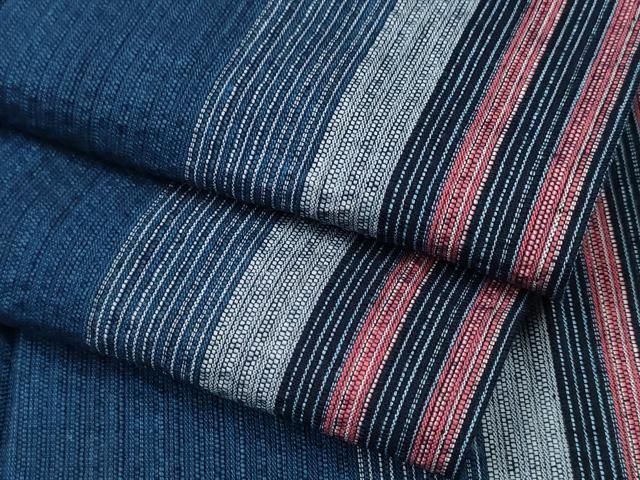 平和屋着物∴夏物 阿波しじら織 浴衣 間道 綿 ng