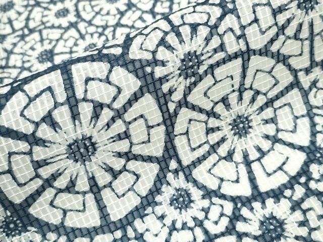  平和屋着物∴夏物 浴衣 綿紅梅 源氏車重ね文 綿 ng 浴衣単品 浴衣