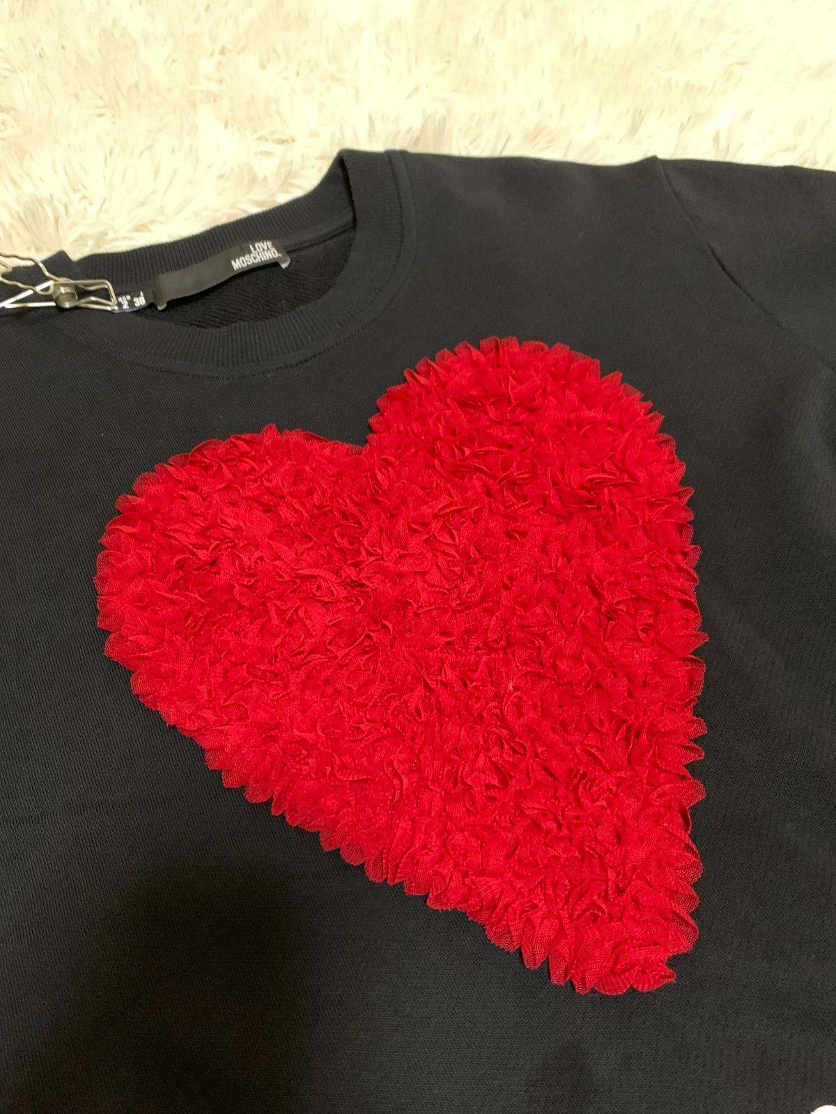 LOVE MOSCHINO ハートスウェット ブラック サイズ38 M相当 立体