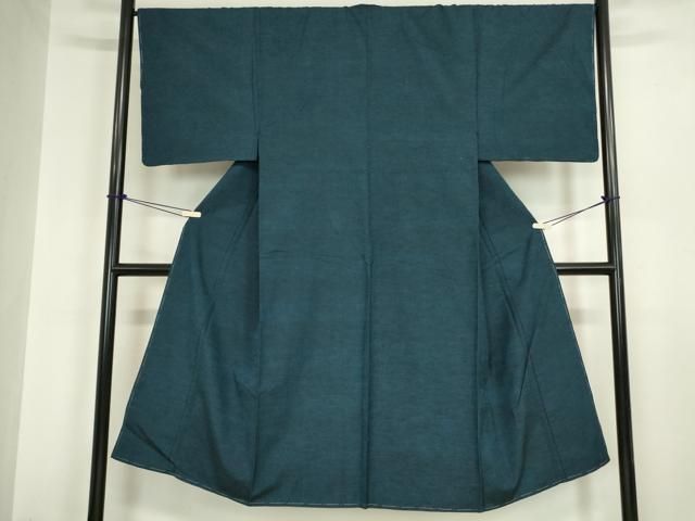 平和屋着物 男性 紬 アンサンブル 長羽織 留紺色 正絹 az