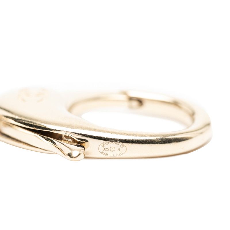  シャネル カメリア モチーフ ゴールド ブラック メッキ レディース CHANEL 1-0246284 キーホルダー キーリング 小物