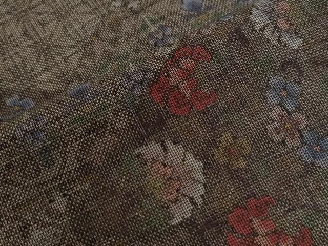  平和屋着物 本場大島紬 9マルキ 菱重ね吉祥花文 正絹 yc 紬 着物