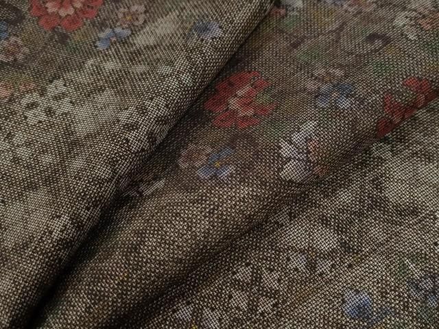 平和屋着物 本場大島紬 9マルキ 菱重ね吉祥花文 正絹 yc