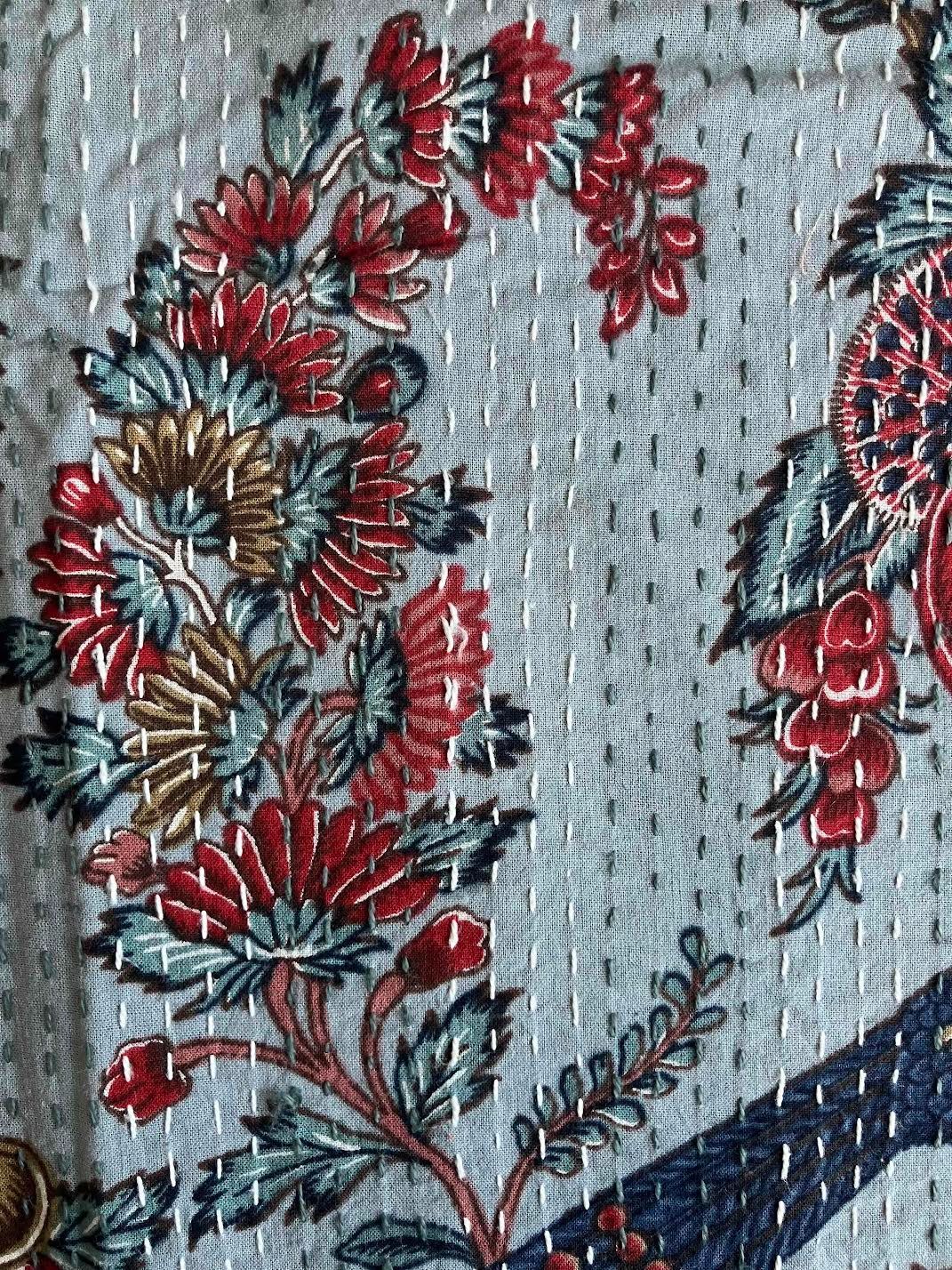 カンタキルト　マルチカバー　#91Bluegray Oriental Birds カンタキルト マルチカバー #91 Blue gray Oriental Birds - メルカリ