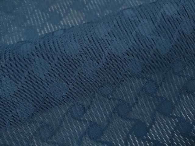  平和屋着物 夏物 色無地 縦絽 瓦紋紗 濃藍色 正絹 ze 色無地 着物