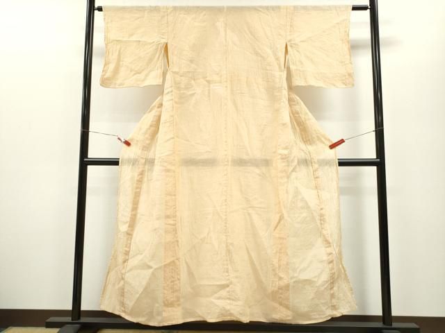 平和屋着物 夏物 小千谷ちぢみ 色無地 雄黄色 麻 ze