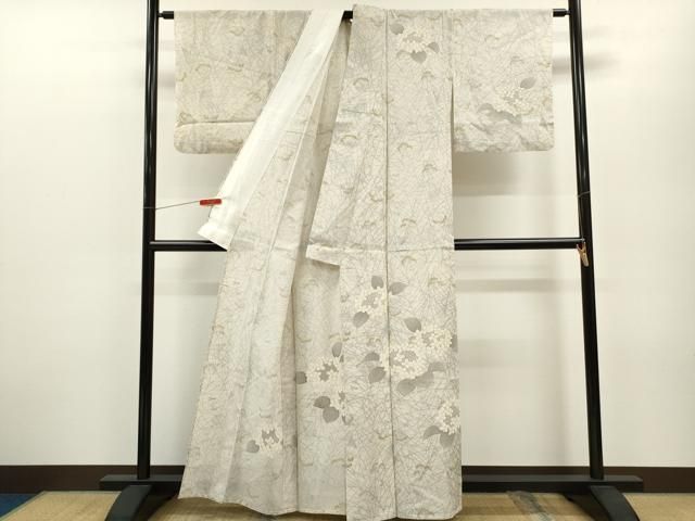 平和屋着物＊夏物 訪問着 絽 紫陽花 金銀彩 正絹 逸品 CABB2261ze