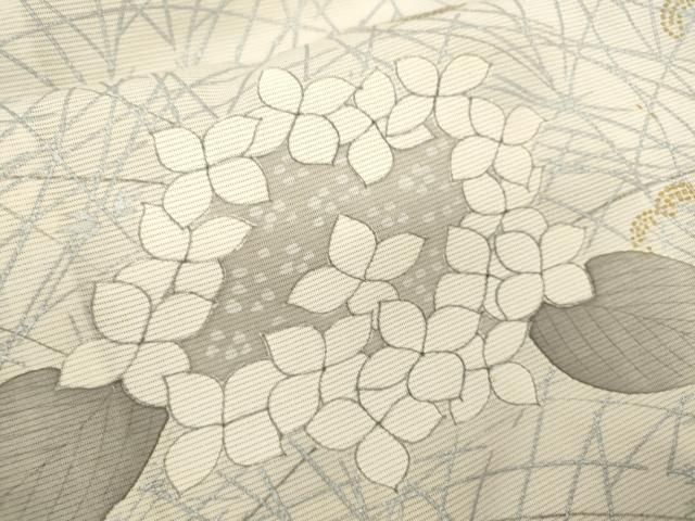 平和屋着物＊夏物 訪問着 絽 紫陽花 金銀彩 正絹 逸品 CABB2261ze