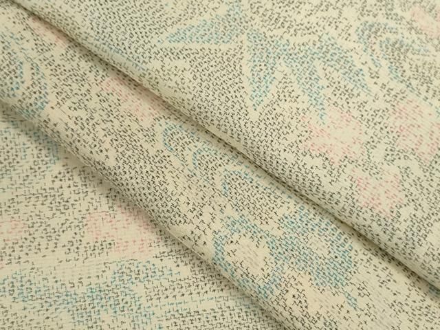 平和屋着物 夏物 紗紬 流水草花文 正絹 ze