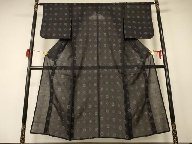 平和屋着物 夏物 本場大島紬 夏大島 花菱文 正絹 jd