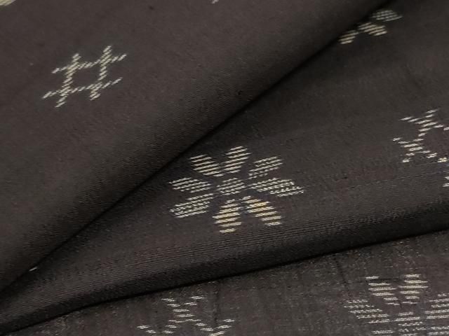 平和屋着物 夏物 本場大島紬 夏大島 花菱文 正絹 jd