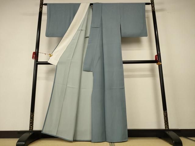 平和屋着物 夏物 色無地 絽 錆御納戸色 正絹 jd