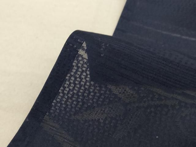  平和屋着物 夏物 色無地 流水舞葉紋紗 藍鉄色 正絹 jd 色無地 着物