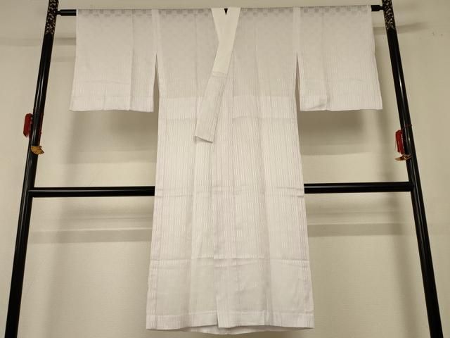 平和屋着物 夏物 長襦袢 市松紋紗 薄梅鼠色 正絹 jd