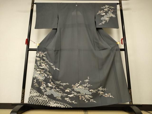 平和屋着物 夏物 訪問着 絽 松竹梅 鶴 正絹 jd