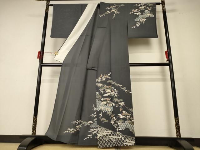 平和屋着物 夏物 訪問着 絽 松竹梅 鶴 正絹 jd