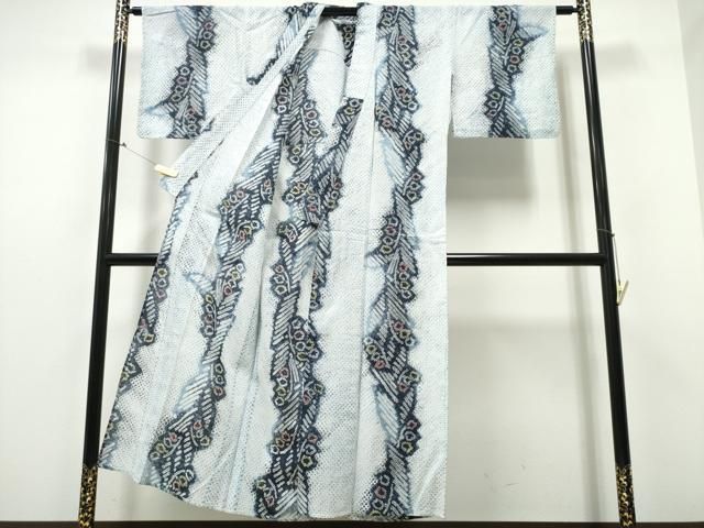 平和屋着物∴夏物 浴衣 有松鳴海絞り 草花間道 綿 ng