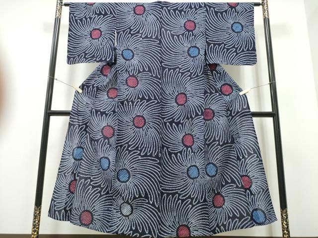 平和屋着物∴夏物 浴衣 有松鳴海絞り 乱菊 綿 ng