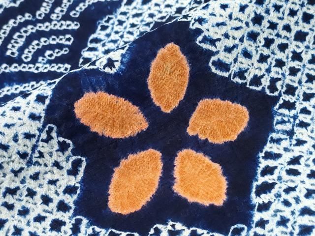  平和屋着物∴夏物 浴衣 有松鳴海絞り 破れ色紙流水花文 綿 ng 浴衣単品 浴衣