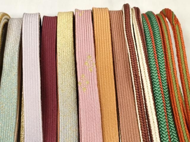  平和屋着物 和装小物 帯締め20本セット 高麗組 冠組 丸源氏組 金糸 zzz 帯締め 帯留め 帯飾り