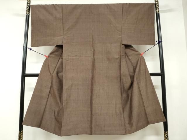 平和屋着物 男性 結城紬 奥順 はたおり娘 アンサンブル 憲法色 証紙付き 正絹 ud