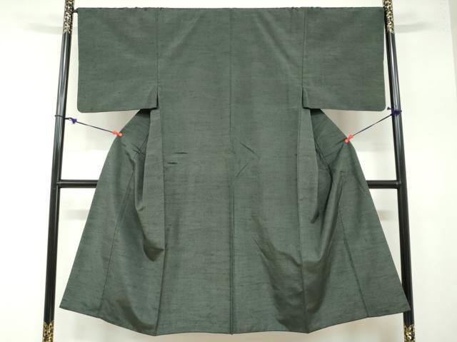 平和屋着物 男性 紬 アンサンブル 虫襖色 正絹 ud