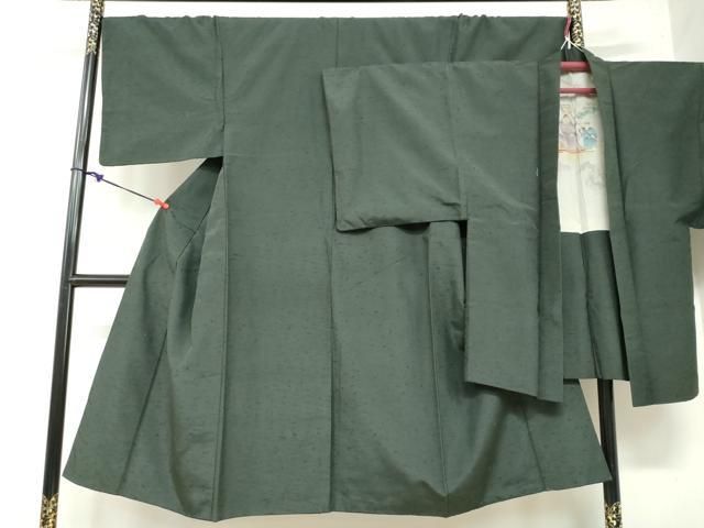 平和屋着物 男性 髭紬 アンサンブル 革色 正絹 ud