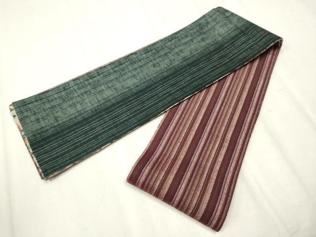  平和屋着物 結城紬 半幅帯 更紗枝花文 写真付き 正絹 hy 半巾 半幅 小袋帯 帯