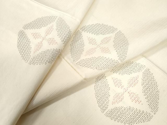 平和屋着物 結城紬 100亀甲 飛び亀甲柄 七宝文 正絹 yc