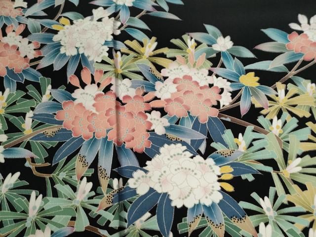 浜松枝花文 正絹