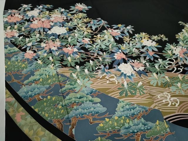 浜松枝花文 正絹