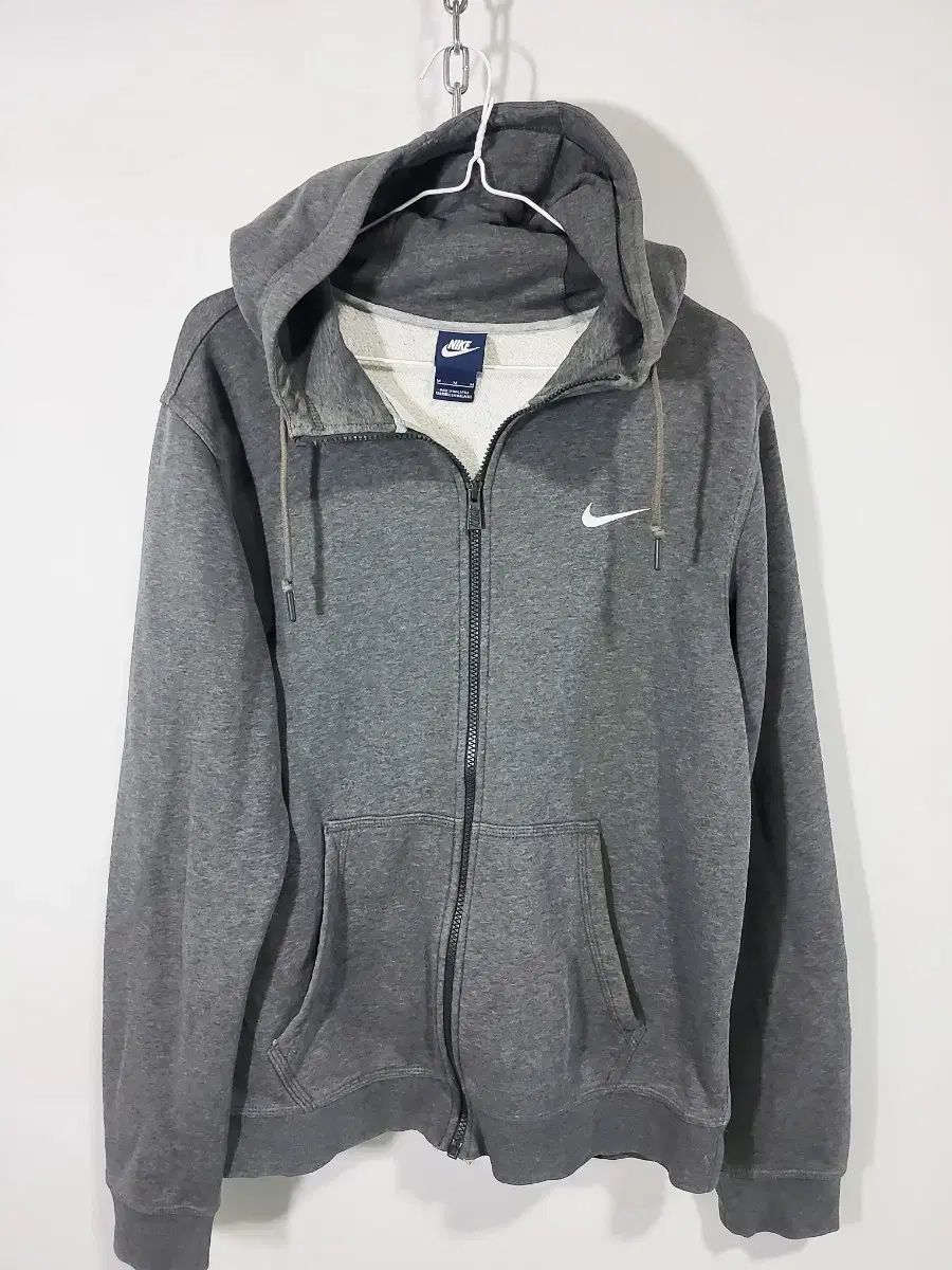 ナイキ グレー フードジップアップ M
