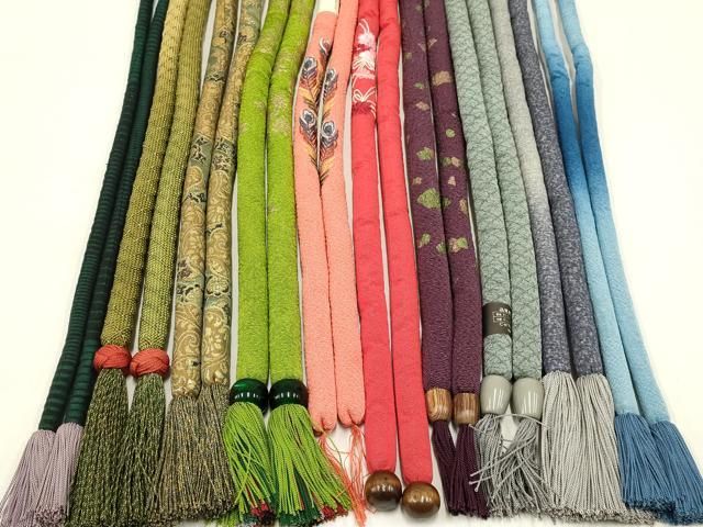 平和屋着物 和装小物 上質な帯締め10本セット 丸ぐけ 刺繍 暈し 金糸 金彩 飾り玉 小田巻 木玉 あり ay