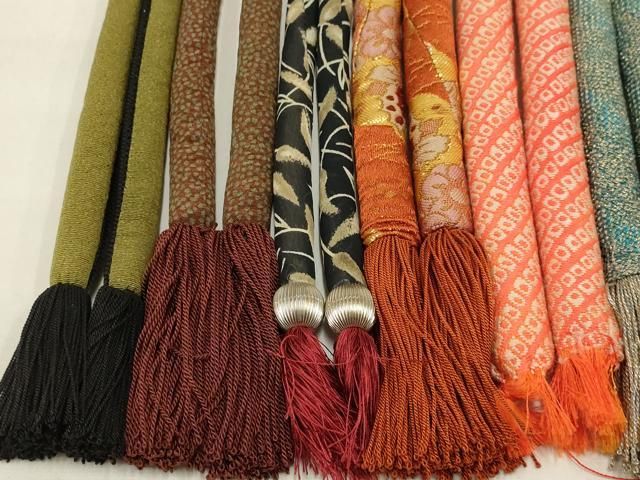平和屋着物 和装小物 上質な帯締め10本セット 丸ぐけ 想い屋 暈し 金糸 金通し 飾り玉 ay